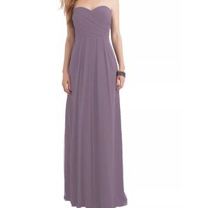 Bill Levkoff Victorian Lilac Chiffon Sweetheart Floor Length Gown